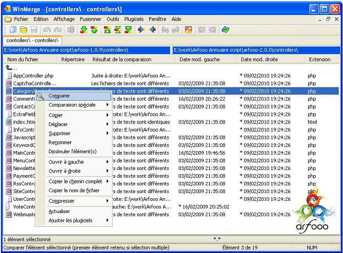 See the difference between 2 files with Winmerge